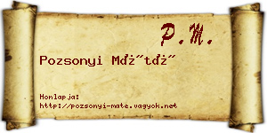 Pozsonyi Máté névjegykártya