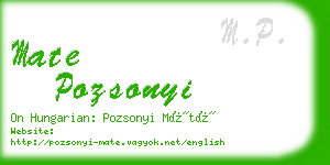 mate pozsonyi business card